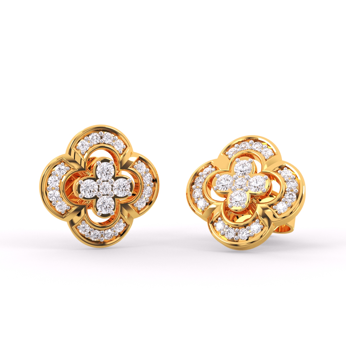 Elegant Cluster Round Diamond Girl’s Studs